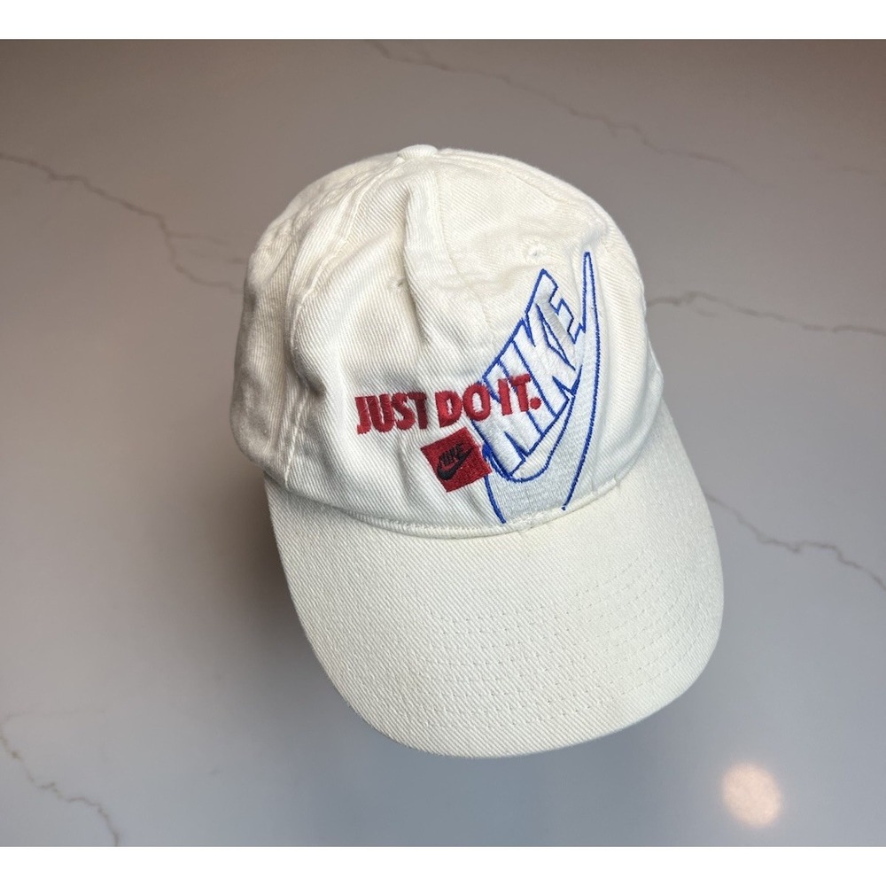 Nike Hat Mens White Vintage Just Do It Snapback Signed